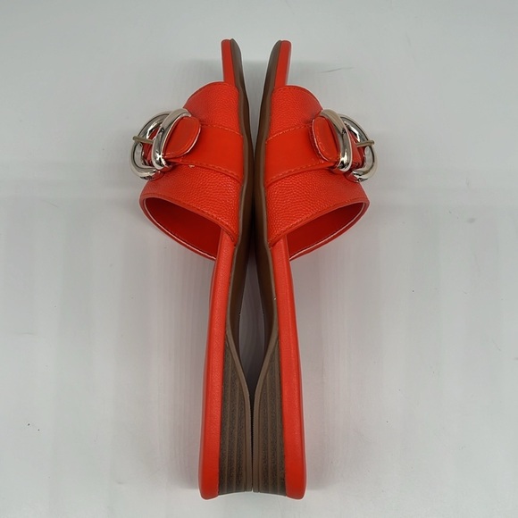 Naturalizer Orange Santiago Slide Sandals Sparkle Rhinestone Buckle Open Toe 6.5 - Picture 8 of 13